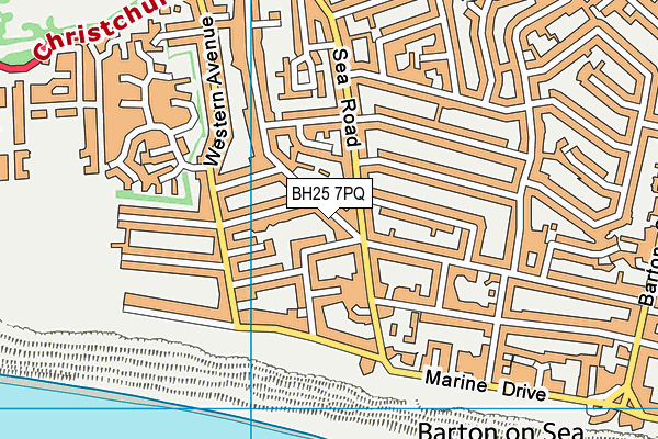 BH25 7PQ map - OS VectorMap District (Ordnance Survey)