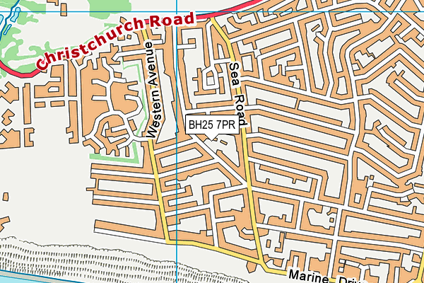BH25 7PR map - OS VectorMap District (Ordnance Survey)