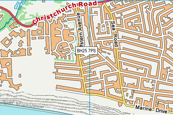 BH25 7PS map - OS VectorMap District (Ordnance Survey)