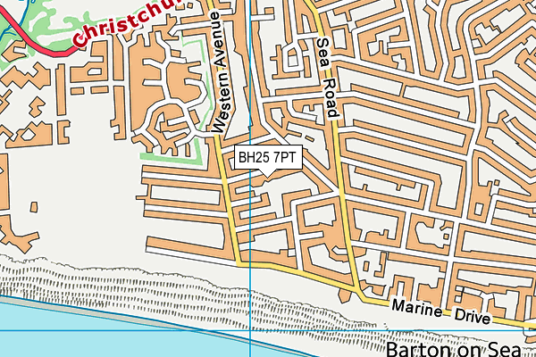 BH25 7PT map - OS VectorMap District (Ordnance Survey)
