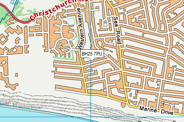 BH25 7PU map - OS VectorMap District (Ordnance Survey)