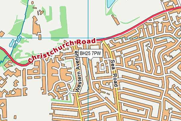 BH25 7PW map - OS VectorMap District (Ordnance Survey)