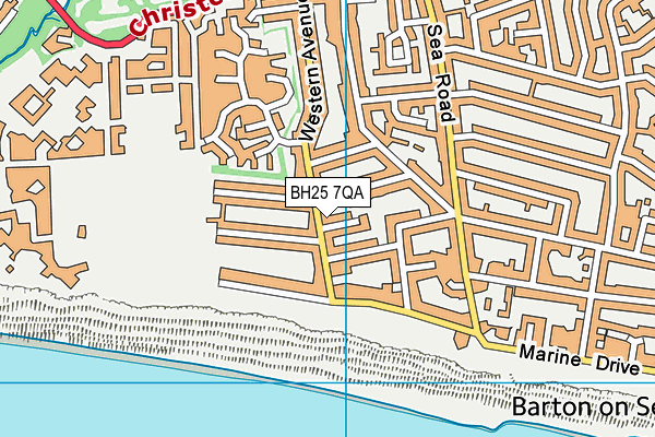 BH25 7QA map - OS VectorMap District (Ordnance Survey)