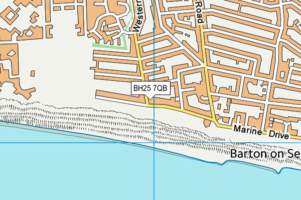BH25 7QB map - OS VectorMap District (Ordnance Survey)