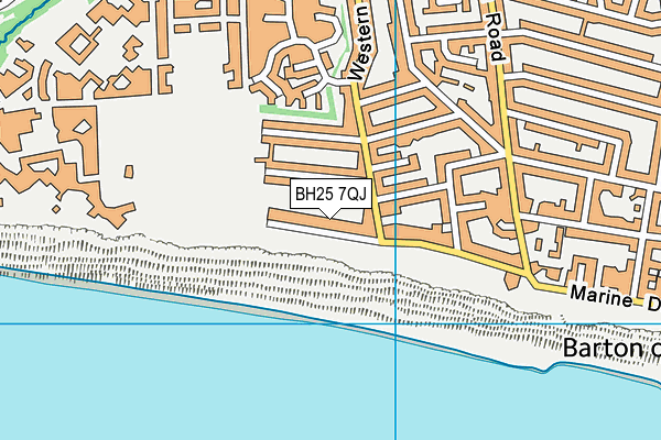 BH25 7QJ map - OS VectorMap District (Ordnance Survey)