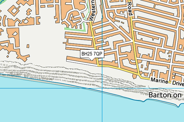BH25 7QP map - OS VectorMap District (Ordnance Survey)