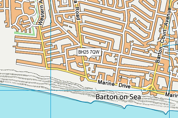 BH25 7QW map - OS VectorMap District (Ordnance Survey)
