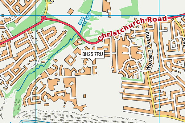 BH25 7RU map - OS VectorMap District (Ordnance Survey)