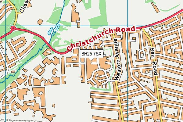 BH25 7SX map - OS VectorMap District (Ordnance Survey)