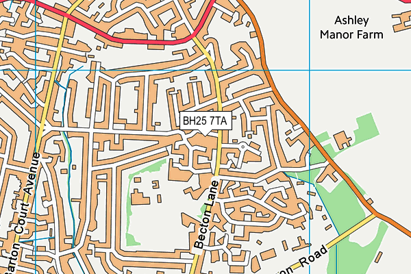 BH25 7TA map - OS VectorMap District (Ordnance Survey)