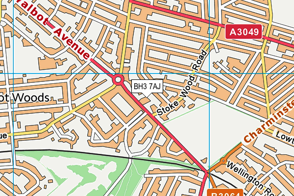 BH3 7AJ map - OS VectorMap District (Ordnance Survey)