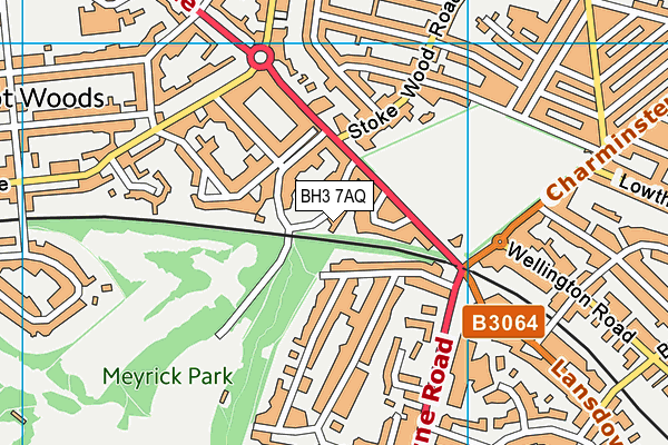 BH3 7AQ map - OS VectorMap District (Ordnance Survey)