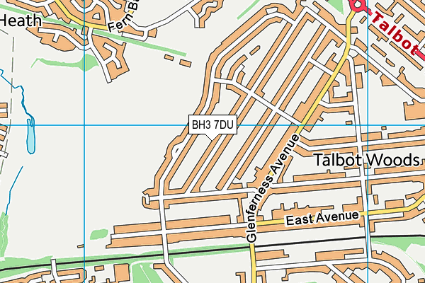BH3 7DU map - OS VectorMap District (Ordnance Survey)