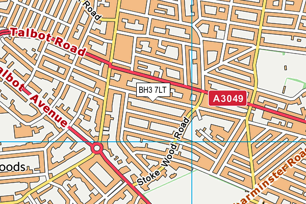 BH3 7LT map - OS VectorMap District (Ordnance Survey)