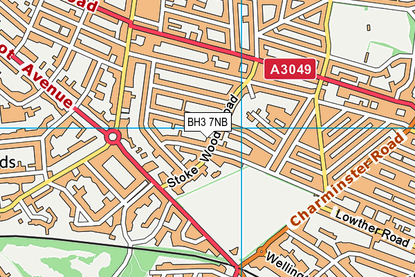 BH3 7NB map - OS VectorMap District (Ordnance Survey)
