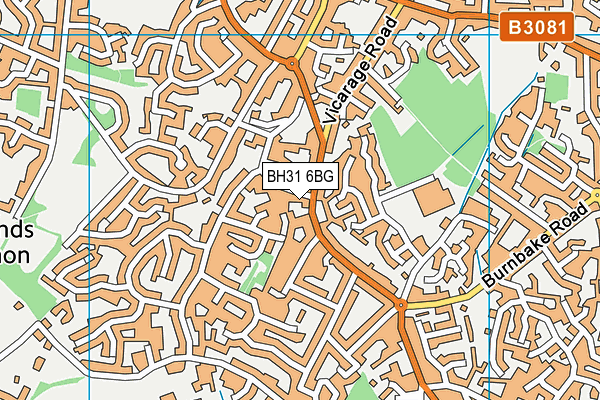 BH31 6BG map - OS VectorMap District (Ordnance Survey)