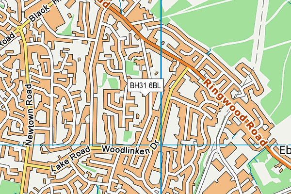 BH31 6BL map - OS VectorMap District (Ordnance Survey)