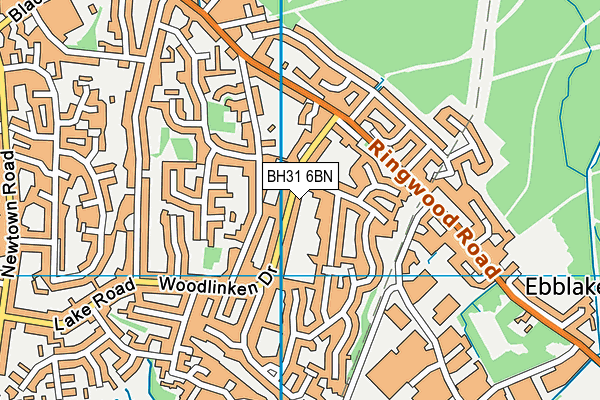 BH31 6BN map - OS VectorMap District (Ordnance Survey)