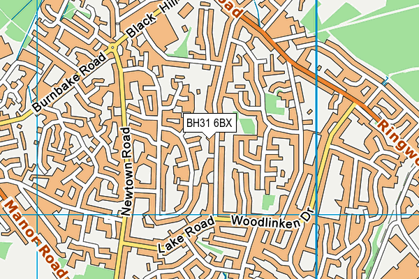 BH31 6BX map - OS VectorMap District (Ordnance Survey)