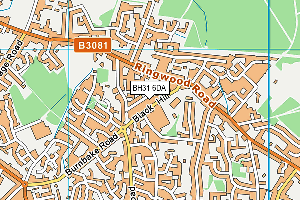 BH31 6DA map - OS VectorMap District (Ordnance Survey)