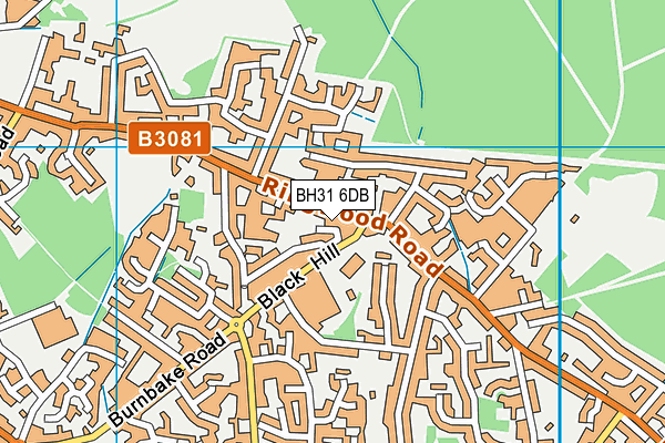 BH31 6DB map - OS VectorMap District (Ordnance Survey)