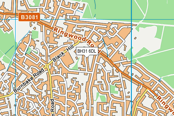 BH31 6DL map - OS VectorMap District (Ordnance Survey)