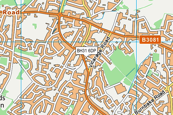 BH31 6DP map - OS VectorMap District (Ordnance Survey)