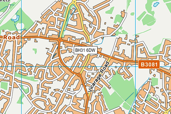 BH31 6DW map - OS VectorMap District (Ordnance Survey)