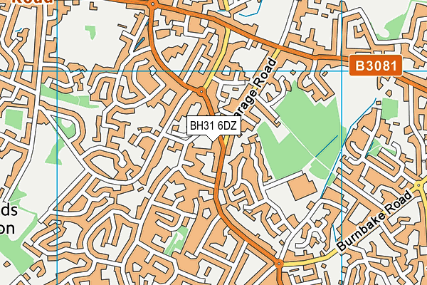 BH31 6DZ map - OS VectorMap District (Ordnance Survey)