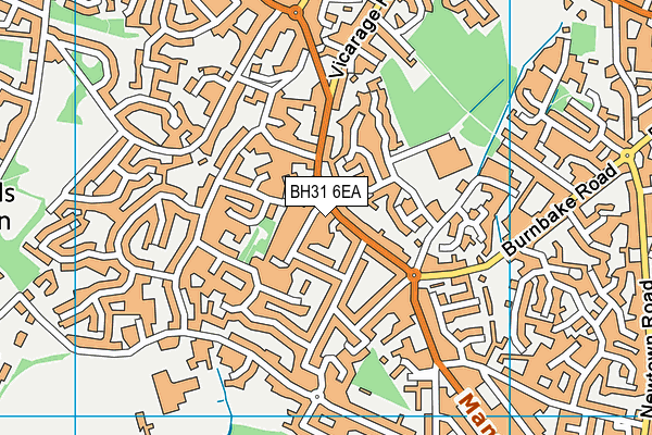 BH31 6EA map - OS VectorMap District (Ordnance Survey)