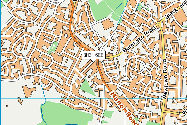 BH31 6EB map - OS VectorMap District (Ordnance Survey)