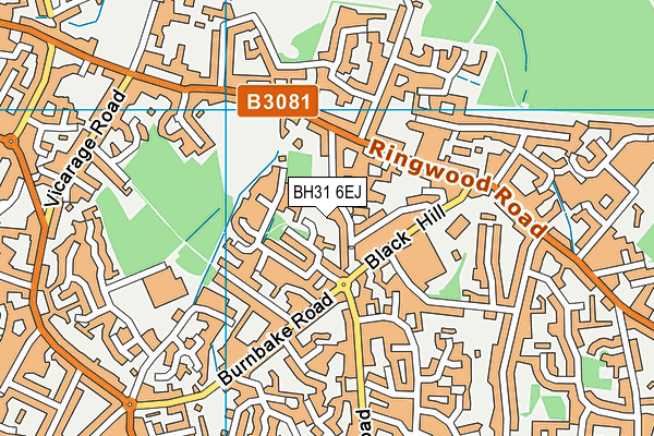 BH31 6EJ map - OS VectorMap District (Ordnance Survey)