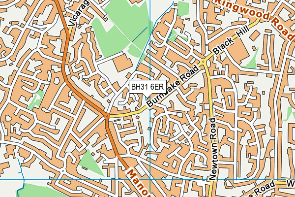 BH31 6ER map - OS VectorMap District (Ordnance Survey)