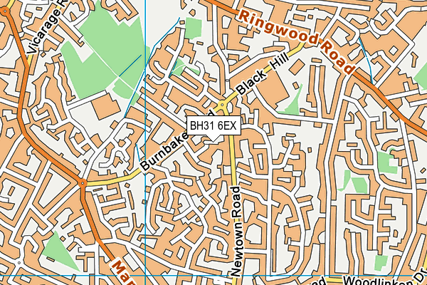BH31 6EX map - OS VectorMap District (Ordnance Survey)