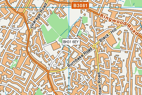 BH31 6EY map - OS VectorMap District (Ordnance Survey)