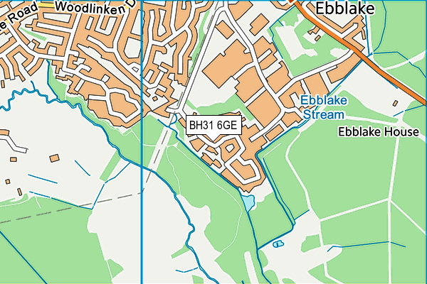 BH31 6GE map - OS VectorMap District (Ordnance Survey)