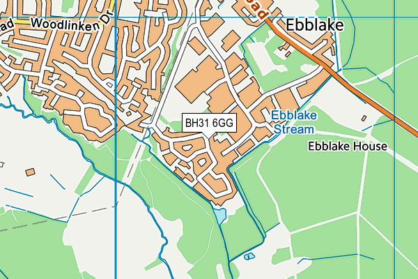 BH31 6GG map - OS VectorMap District (Ordnance Survey)