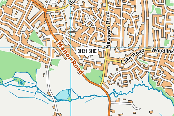 BH31 6HE map - OS VectorMap District (Ordnance Survey)