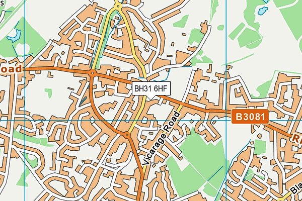 BH31 6HF map - OS VectorMap District (Ordnance Survey)