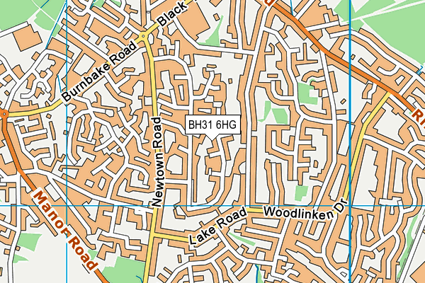 BH31 6HG map - OS VectorMap District (Ordnance Survey)