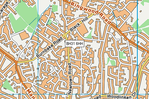 BH31 6HH map - OS VectorMap District (Ordnance Survey)