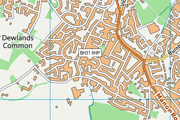 BH31 6HP map - OS VectorMap District (Ordnance Survey)
