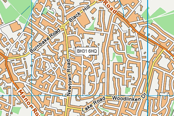 BH31 6HQ map - OS VectorMap District (Ordnance Survey)