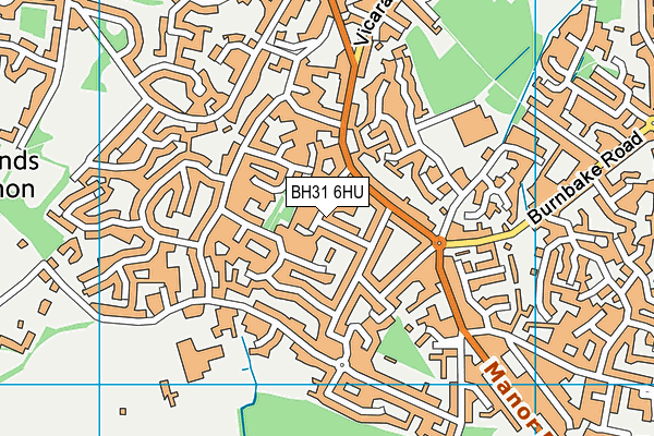 BH31 6HU map - OS VectorMap District (Ordnance Survey)