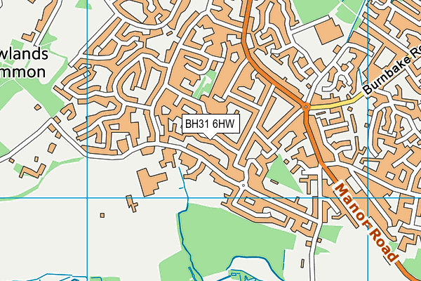 BH31 6HW map - OS VectorMap District (Ordnance Survey)