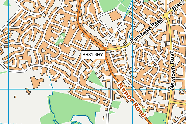 BH31 6HY map - OS VectorMap District (Ordnance Survey)