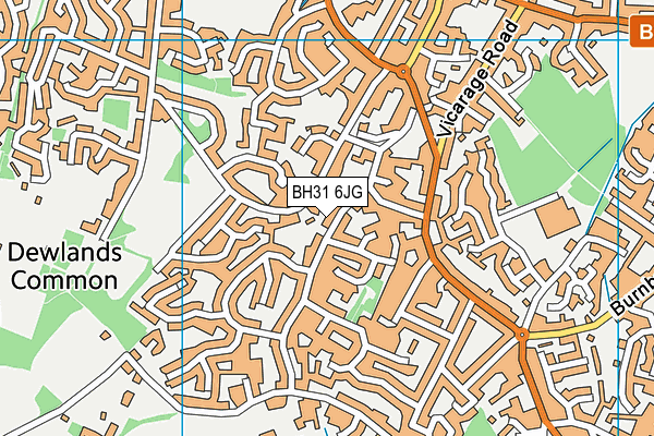 BH31 6JG map - OS VectorMap District (Ordnance Survey)