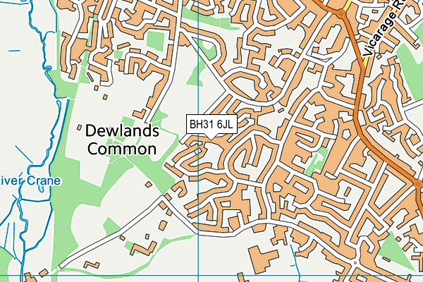 BH31 6JL map - OS VectorMap District (Ordnance Survey)