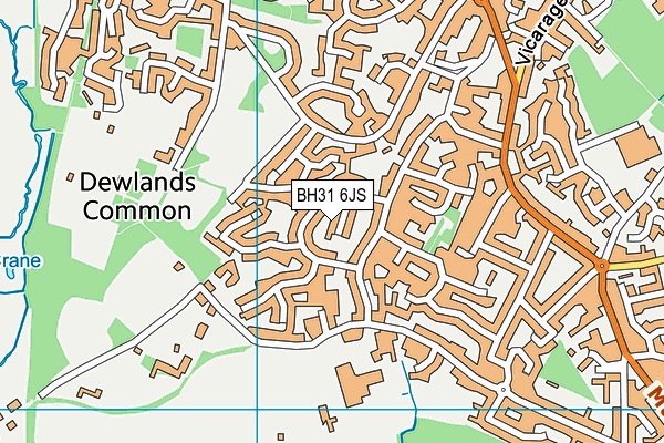 BH31 6JS map - OS VectorMap District (Ordnance Survey)
