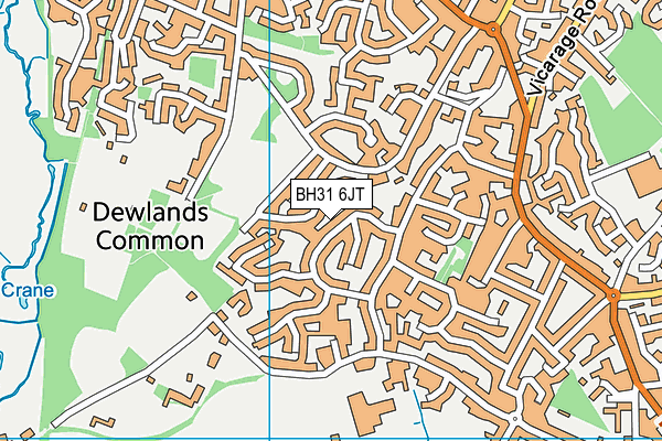 BH31 6JT map - OS VectorMap District (Ordnance Survey)